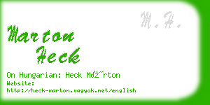 marton heck business card